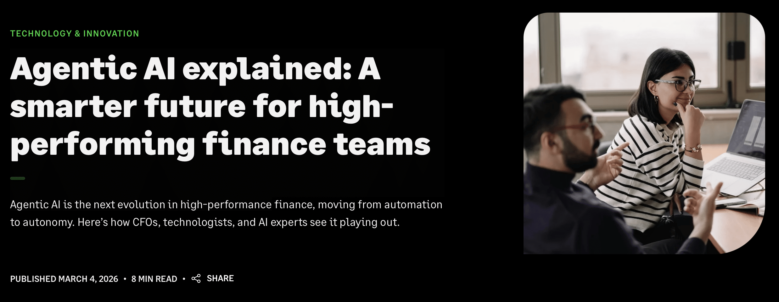 Agentic AI explained: A smarter future for high-performing finance teams